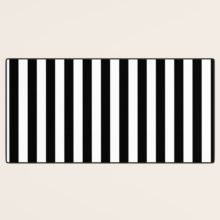 Black and white vertical stripes Classic cabana Stripe Desk Mat Gallery Image 3