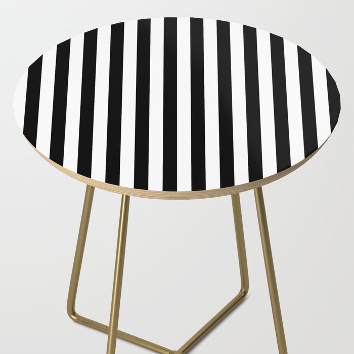 Black and white vertical stripes Classic cabana Stripe Side Table Gallery Image 2