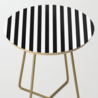 Black and white vertical stripes Classic cabana Stripe Side Table Gallery Image 2