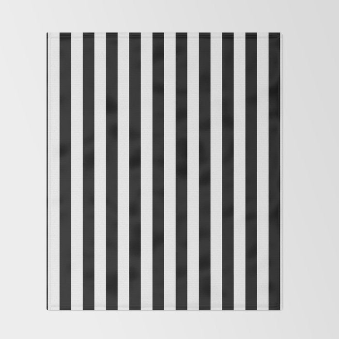 Black and white vertical stripes Classic cabana Stripe Throw Blanket Gallery Image 2