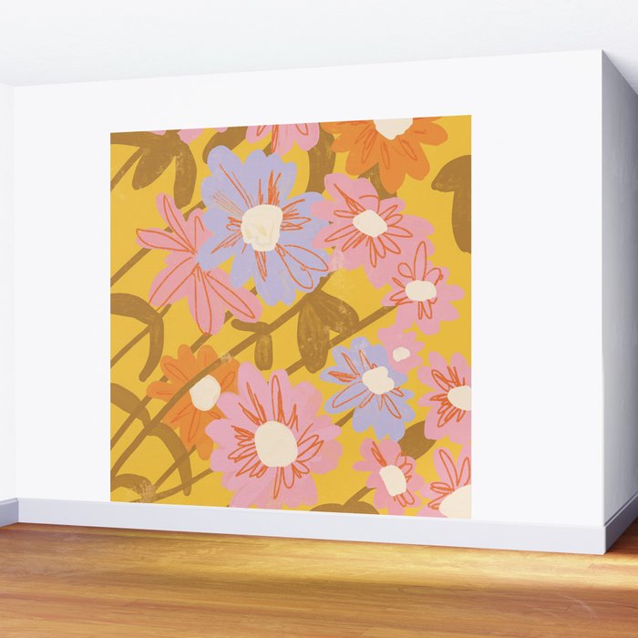 Floral 1968 Wall Mural Gallery Image 2