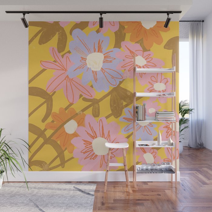 Floral 1968 Wall Mural Gallery Image 1