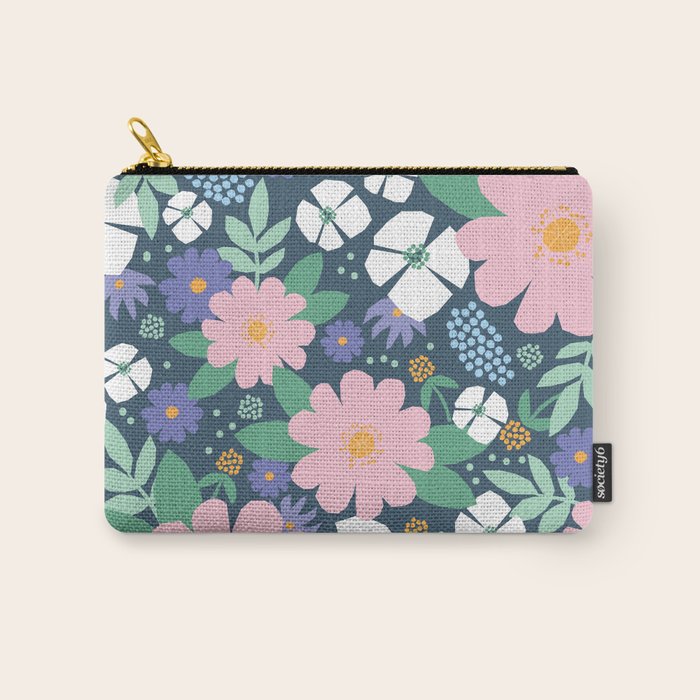 Pink and violet florals Carry All Pouch Gallery Image 1