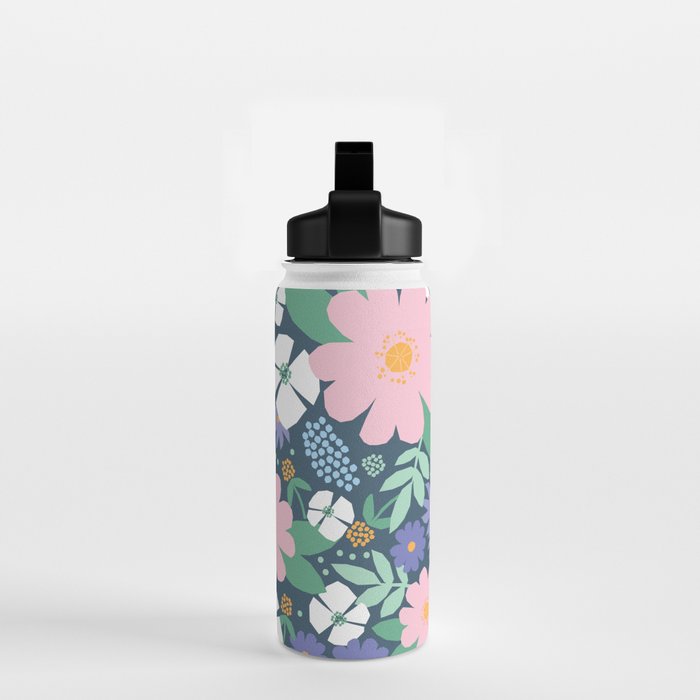 Pink and violet florals Water Bottle Gallery Image 2