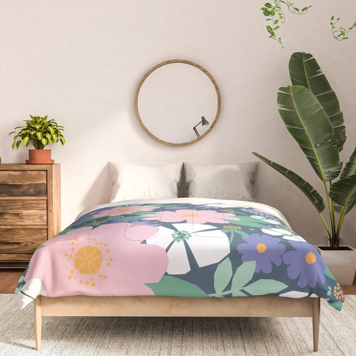 Pink and violet florals Comforter Gallery Image 3