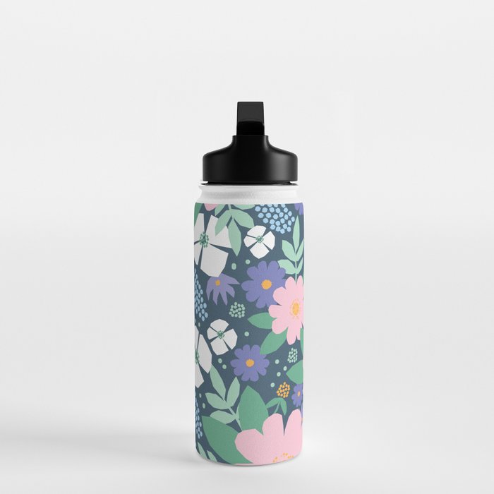 Pink and violet florals Water Bottle Gallery Image 3