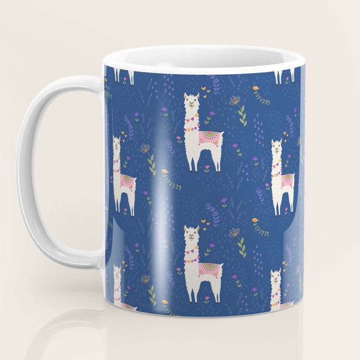 Llama on Blue Coffee Mug Gallery Image 3