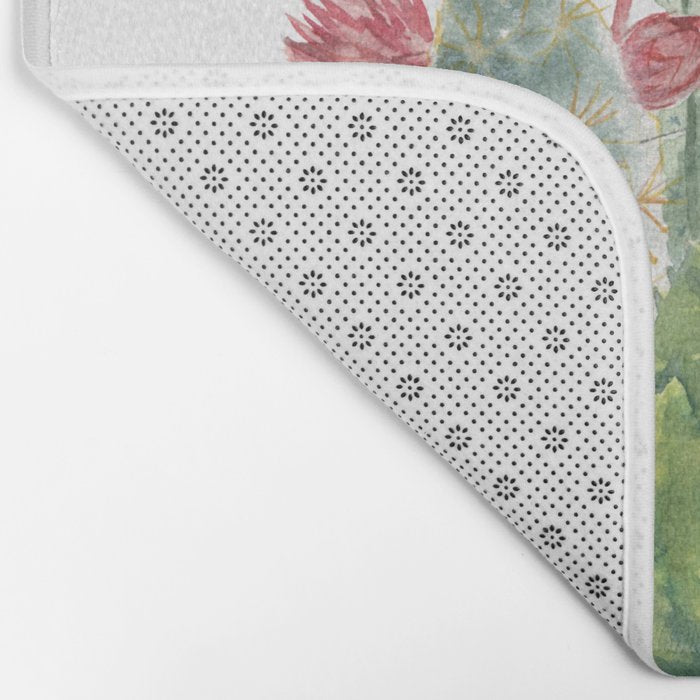 Cactus Watercolor Bath Mat Gallery Image 2