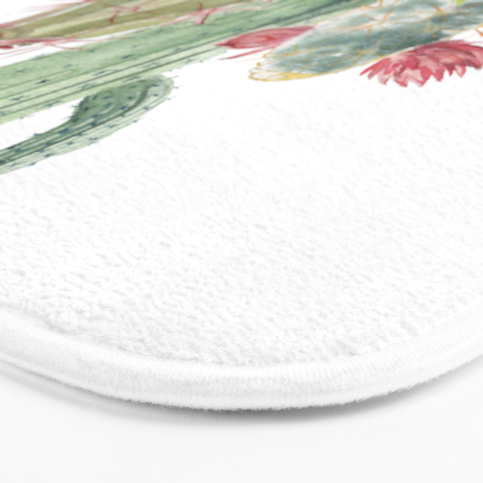 Cactus Watercolor Bath Mat Gallery Image 3