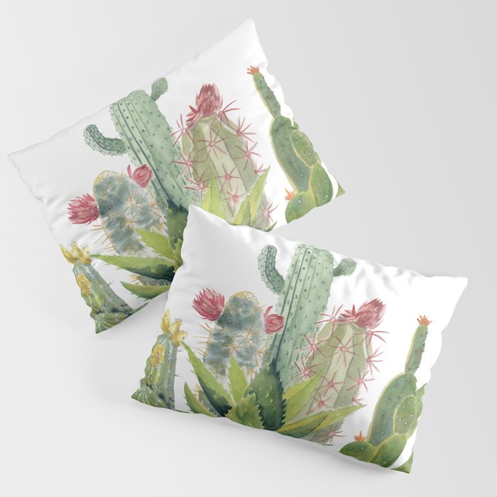 Cactus Watercolor Pillow Sham Gallery Image 3