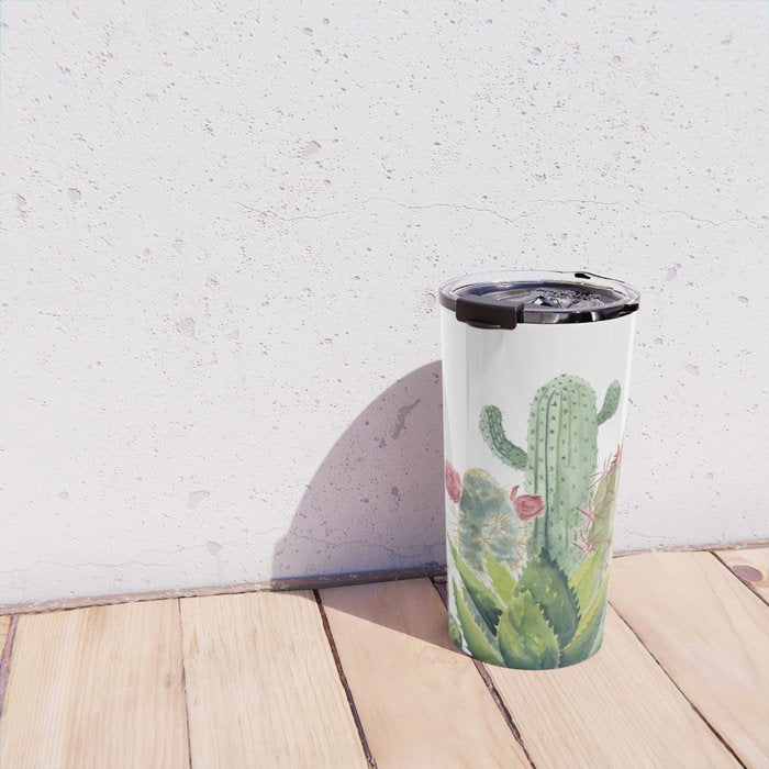 Cactus Watercolor Travel Mug Gallery Image 4