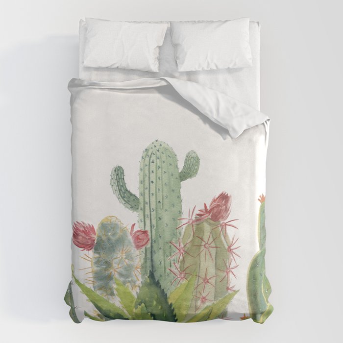 Cactus Watercolor Duvet Cover Gallery Image 1