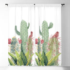 Cactus Watercolor Window Curtain Gallery Image 5