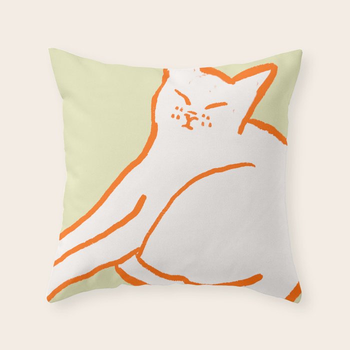 Good Morning Cat Throw Pillow Gallery Image 1