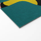 abstract whimsical flower on teal Welcome Mat Gallery Image 2