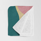abstract whimsical flower on teal Throw Blanket Gallery Image 3