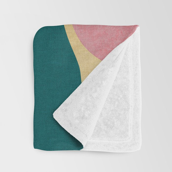 abstract whimsical flower on teal Throw Blanket Gallery Image 3
