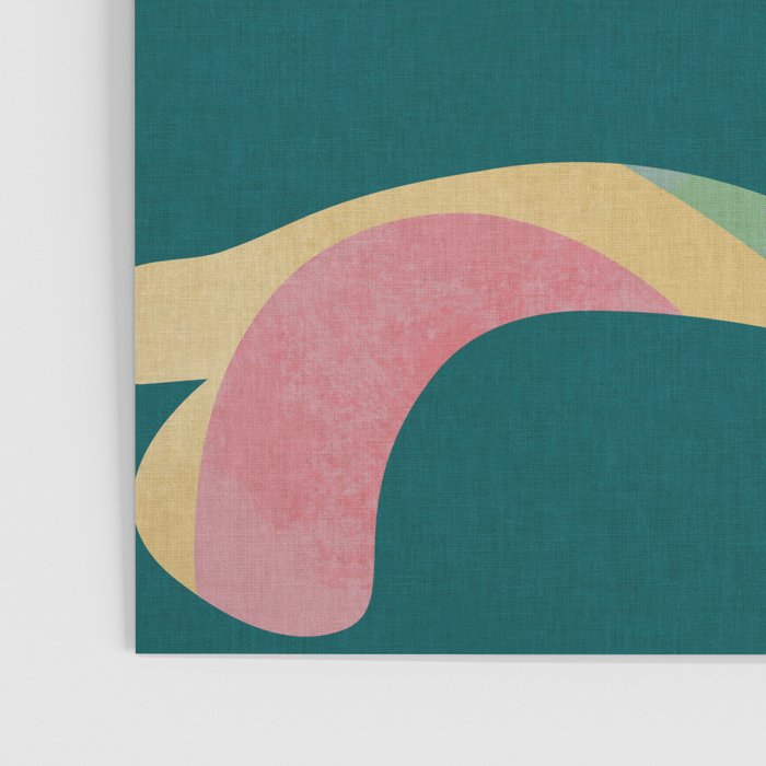 abstract whimsical flower on teal Poster Gallery Image 3