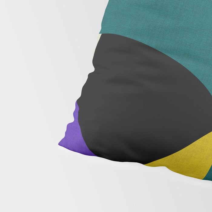 abstract whimsical flower on teal Pillow Sham Gallery Image 4