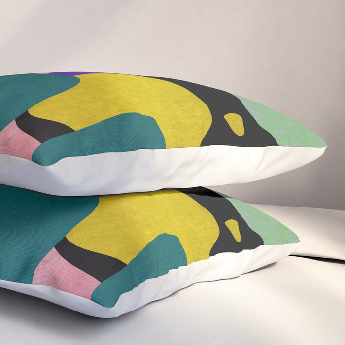 abstract whimsical flower on teal Pillow Sham Gallery Image 3