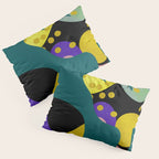 abstract whimsical flower on teal Pillow Sham Gallery Image 3