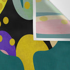 abstract whimsical flower on teal Wall Tapestry Gallery Image 3