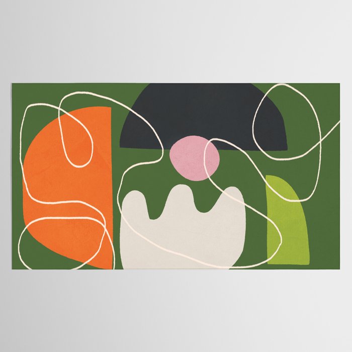 Minimal Colorful Abstract Shapes 6 Tablecloth Gallery Image 2