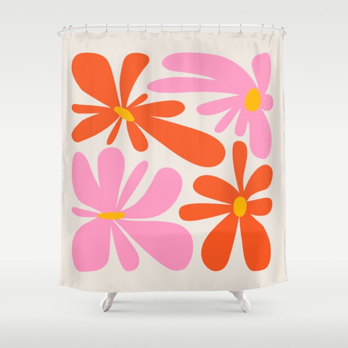 Bloom: Peach Matisse Color Series 04 Shower Curtain Gallery Image 1