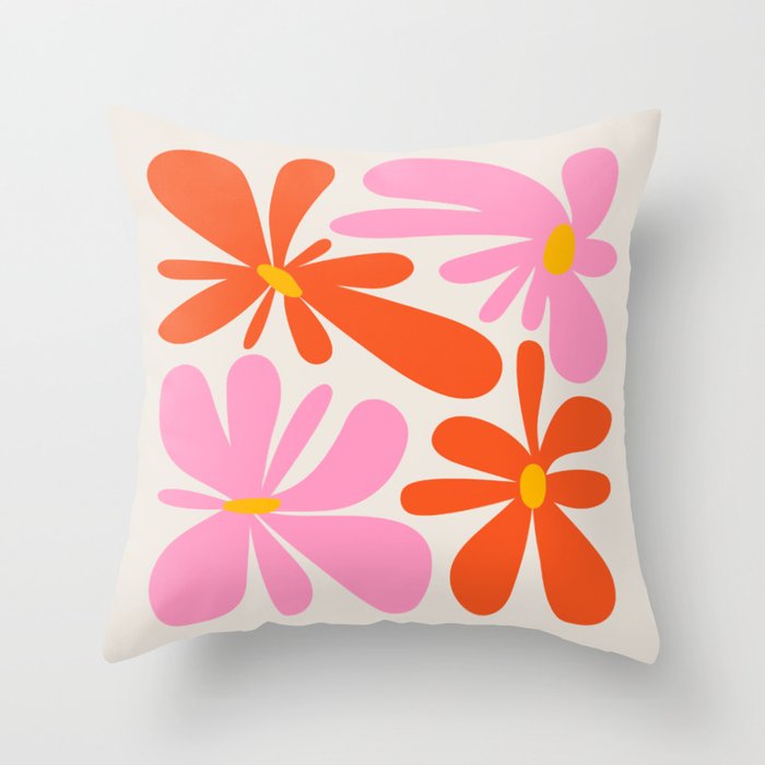 Bloom: Peach Matisse Color Series 04 Throw Pillow Gallery Image 6