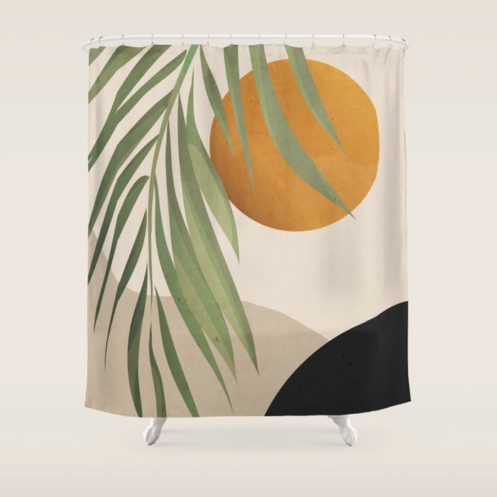 Abstract Art Tropical Leaves 47 Shower Curtain Gallery Image 1