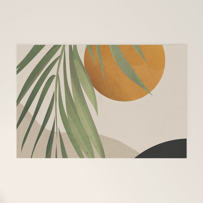 Abstract Art Tropical Leaves 47 Welcome Mat Gallery Image 1
