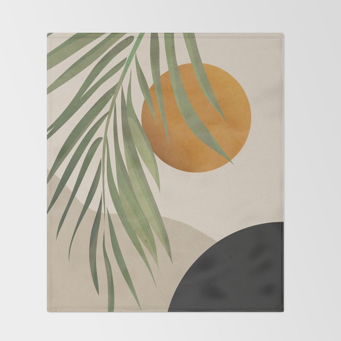 Abstract Art Tropical Leaves 47 Throw Blanket Gallery Image 2