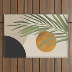 Abstract Art Tropical Leaves 47 Outdoor Rug Gallery Image 1