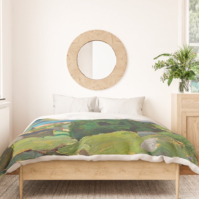 Canadian Landscape Franklin Carmichael Art Nouveau Post-Impressionism Duvet Cover Gallery Image 3