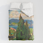 Canadian Landscape Franklin Carmichael Art Nouveau Post-Impressionism Duvet Cover Gallery Image 6