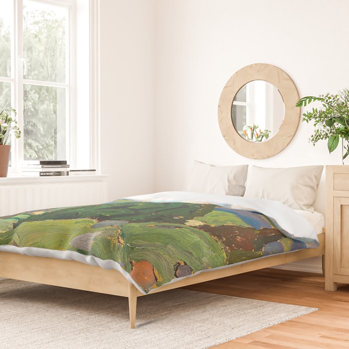 Canadian Landscape Franklin Carmichael Art Nouveau Post-Impressionism Duvet Cover Gallery Image 2