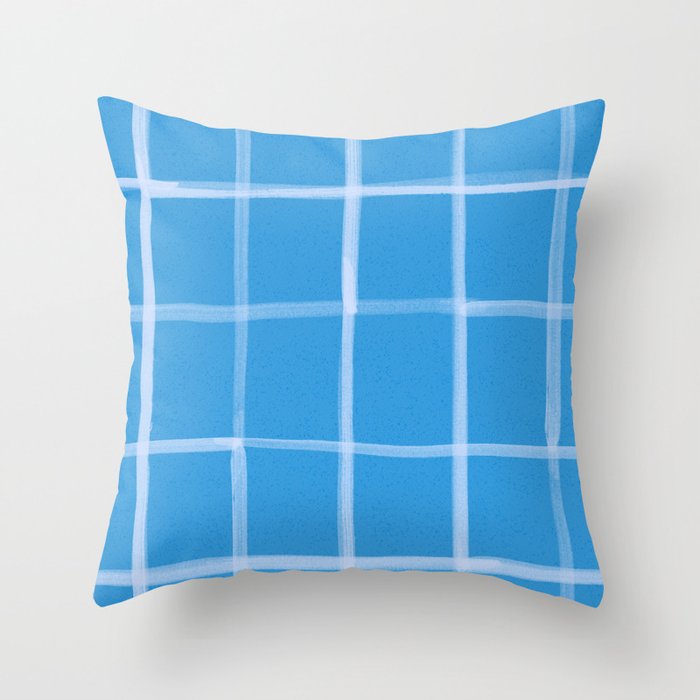 Abstract Tennis Net Pattern in Sky Blue Throw Pillow Gallery Image 6