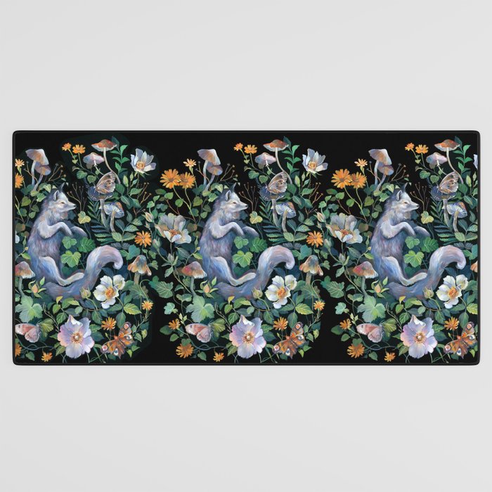 White Fox Garden Desk Mat Gallery Image 3
