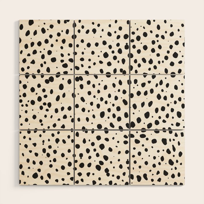 Dalmatian Spots - Black and White Polka Dots Wood Wall Art Gallery Image 1