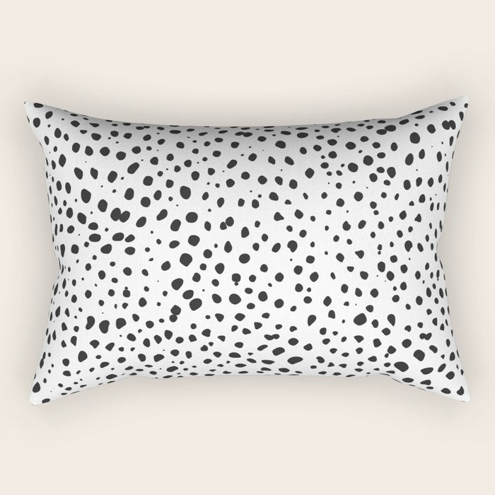 Dalmatian Spots - Black and White Polka Dots Rectangular Pillow Gallery Image 2