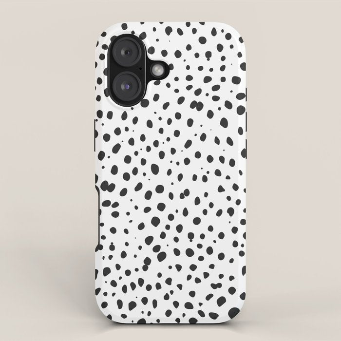 Dalmatian Spots - Black and White Polka Dots iPhone Case Gallery Image 1