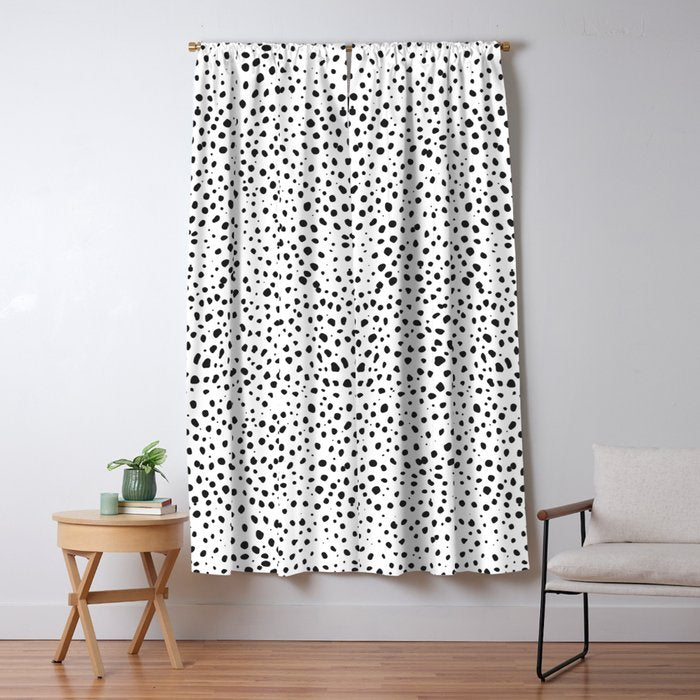 Dalmatian Spots - Black and White Polka Dots Window Curtain Gallery Image 5