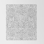 Dalmatian Spots - Black and White Polka Dots Throw Blanket Gallery Image 2