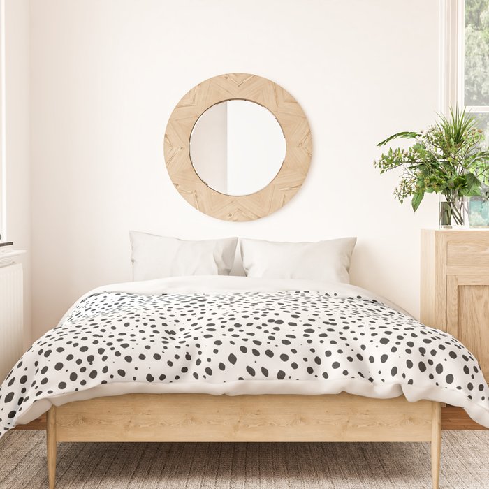 Dalmatian Spots - Black and White Polka Dots Duvet Cover Gallery Image 3