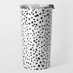 Dalmatian Spots - Black and White Polka Dots Travel Mug Gallery Image 2