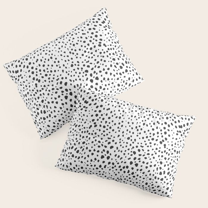 Dalmatian Spots - Black and White Polka Dots Pillow Sham Gallery Image 3
