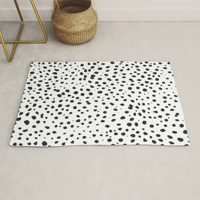 Dalmatian Spots - Black and White Polka Dots Rug Gallery Image 1