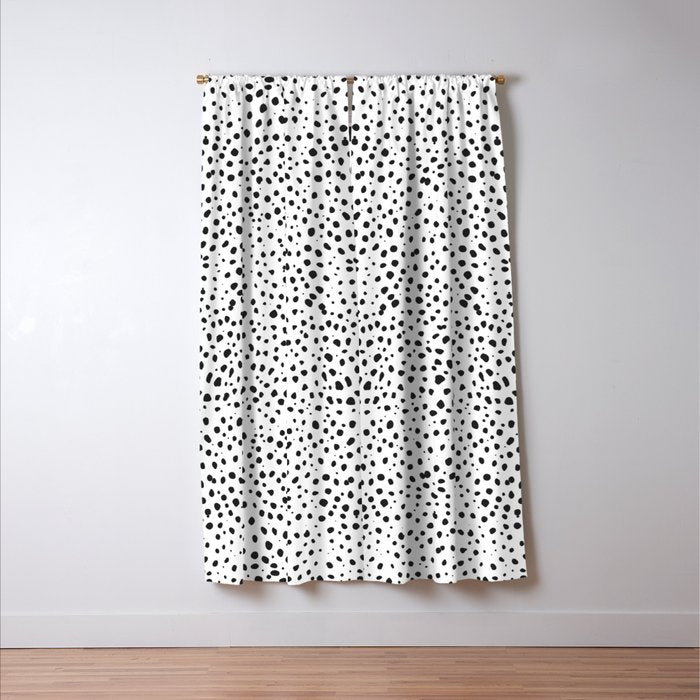 Dalmatian Spots - Black and White Polka Dots Window Curtain Gallery Image 3