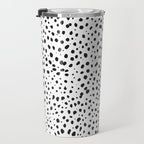 Dalmatian Spots - Black and White Polka Dots Travel Mug Gallery Image 3