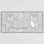 Dalmatian Spots - Black and White Polka Dots Desk Mat Gallery Image 1
